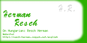 herman resch business card
